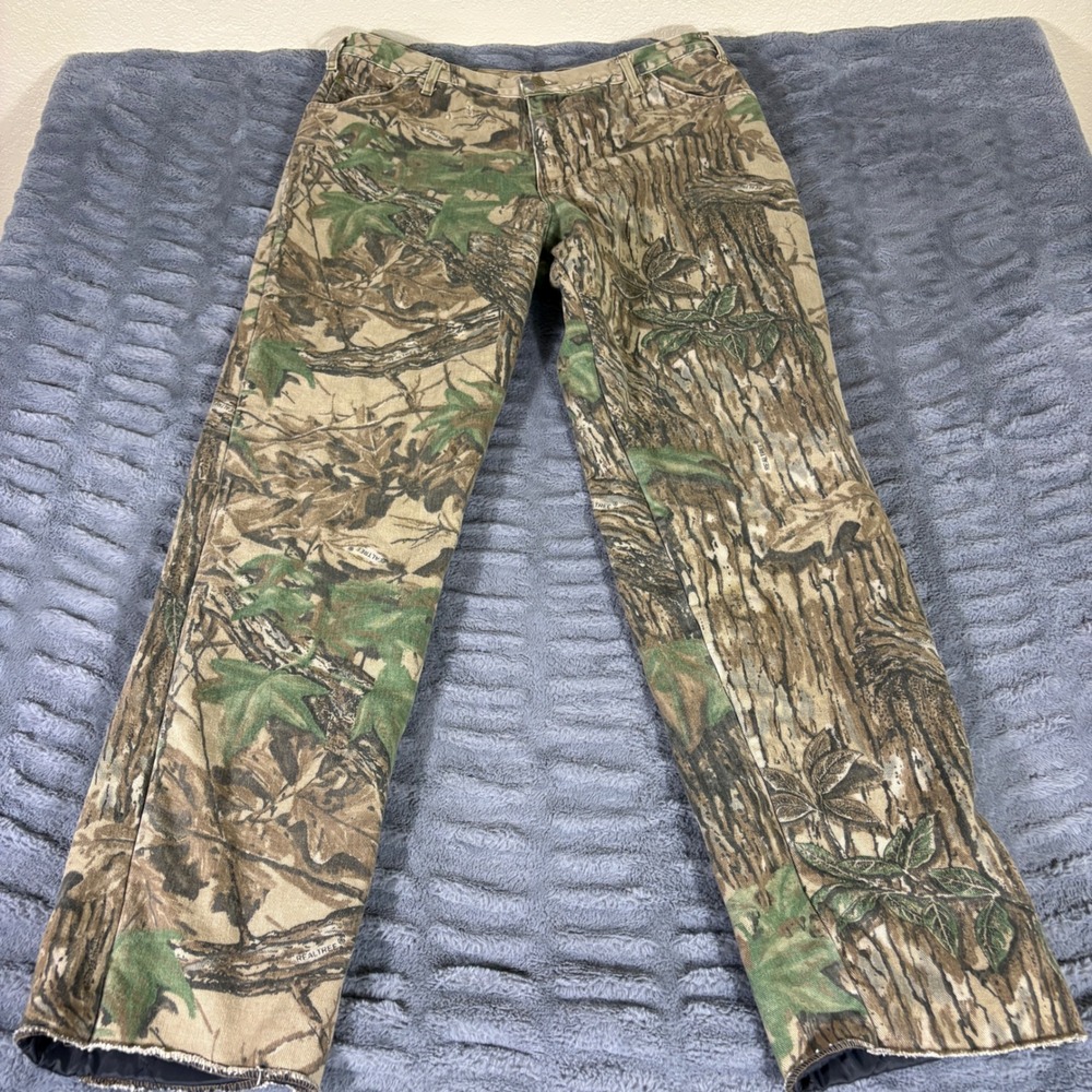 Cabelas Realtree Camo Quilted Lined Pants Mens 40 Made in USA Vintage Hunting
